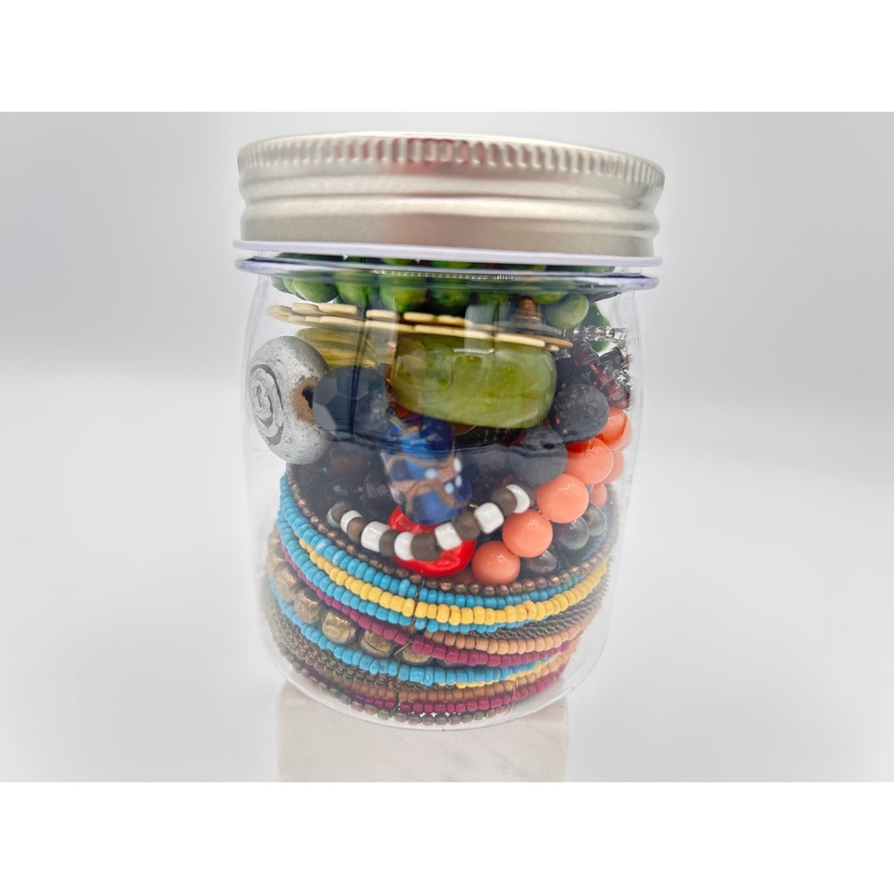 Vintage/ Modern Mystery Jewelry Jar, All Wearable Jewelry